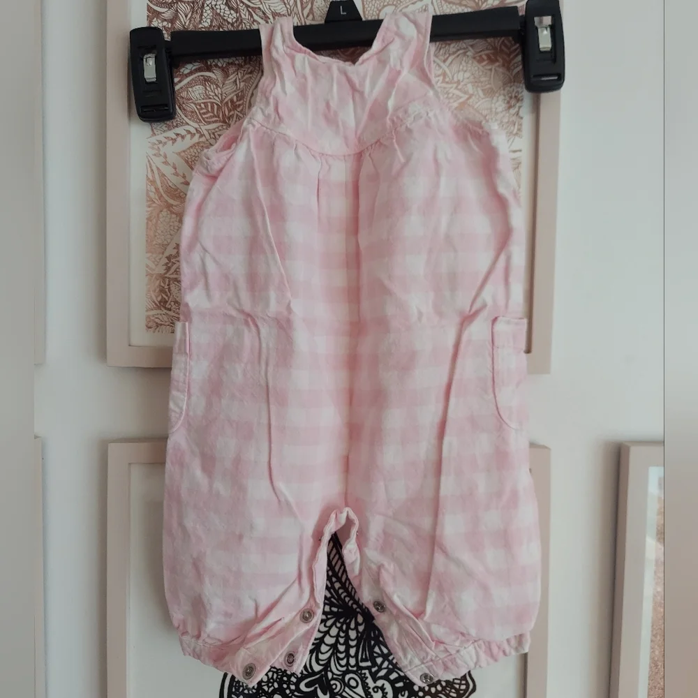 🎁 10/$25- Pink plaid jumper romper, 0-3 months,  Carter's
